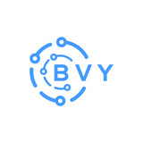 BVY technology letter logo design on white  background. BVY creative initials technology letter logo concept. BVY technology letter design.