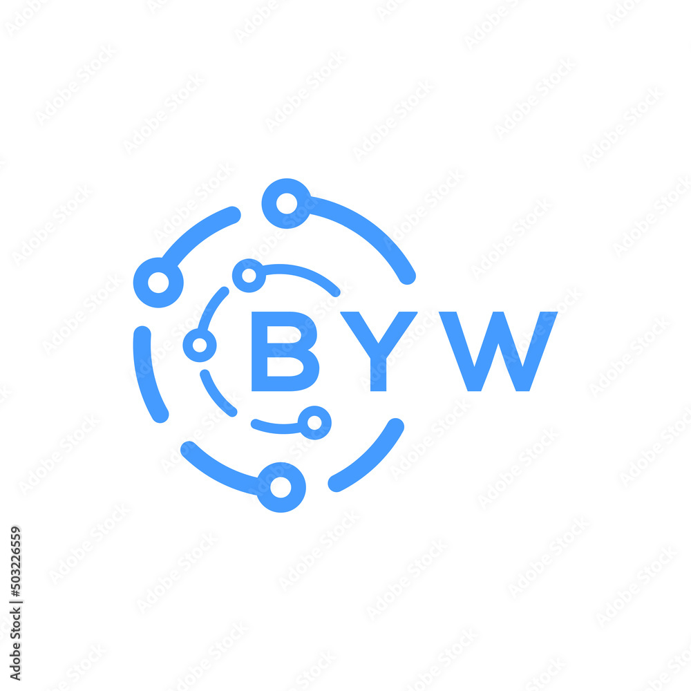 BYW technology letter logo design on white background. BYW creative initials technology letter logo concept. BYW technology letter design. BYW technology letter logo design on white background. BYW creative initials technology letter logo concept. BYW technology letter design.