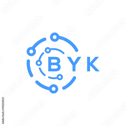 BYK technology letter logo design on white  background. BYK creative initials technology letter logo concept. BYK technology letter design. © Faisal