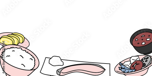 シンプルな和食のタイトルフレーム