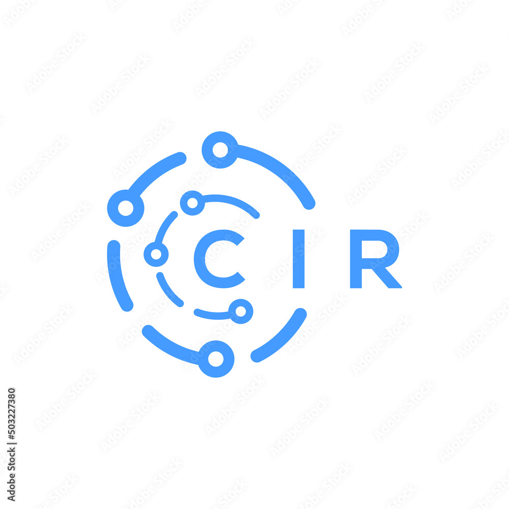 CIR technology letter logo design on white  background. CIR creative initials technology letter logo concept. CIR technology letter design.
