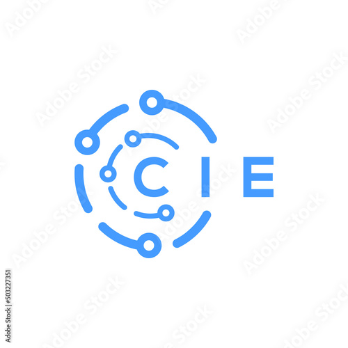CIE technology letter logo design on white  background. CIE creative initials technology letter logo concept. CIE technology letter design. photo