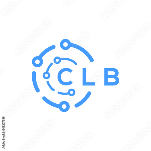 CLB technology letter logo design on white  background. CLB creative initials technology letter logo concept. CLB technology letter design.
 photo