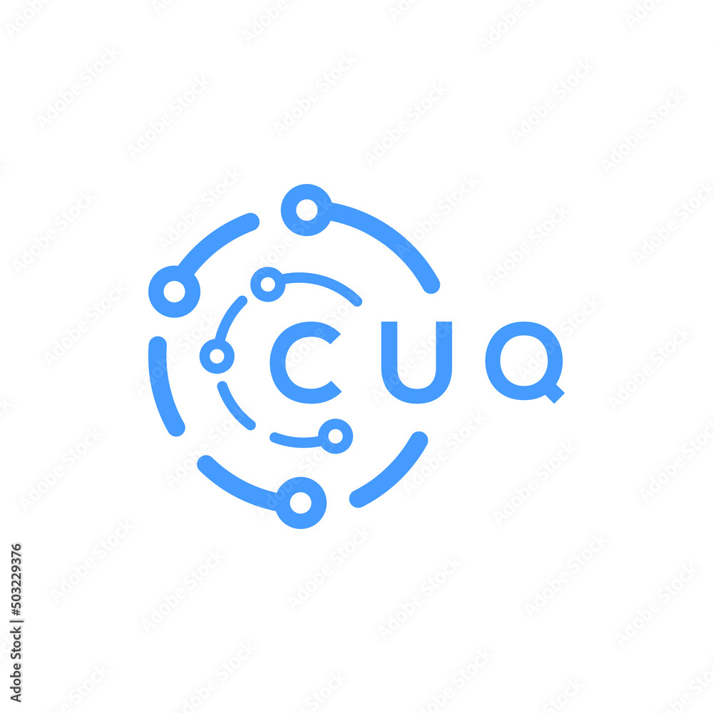 CUQ technology letter logo design on white  background. CUQ creative initials technology letter logo concept. CUQ technology letter design.