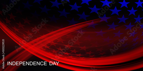 Abstract illustration of American flag, USA national symbol, chaotic banner