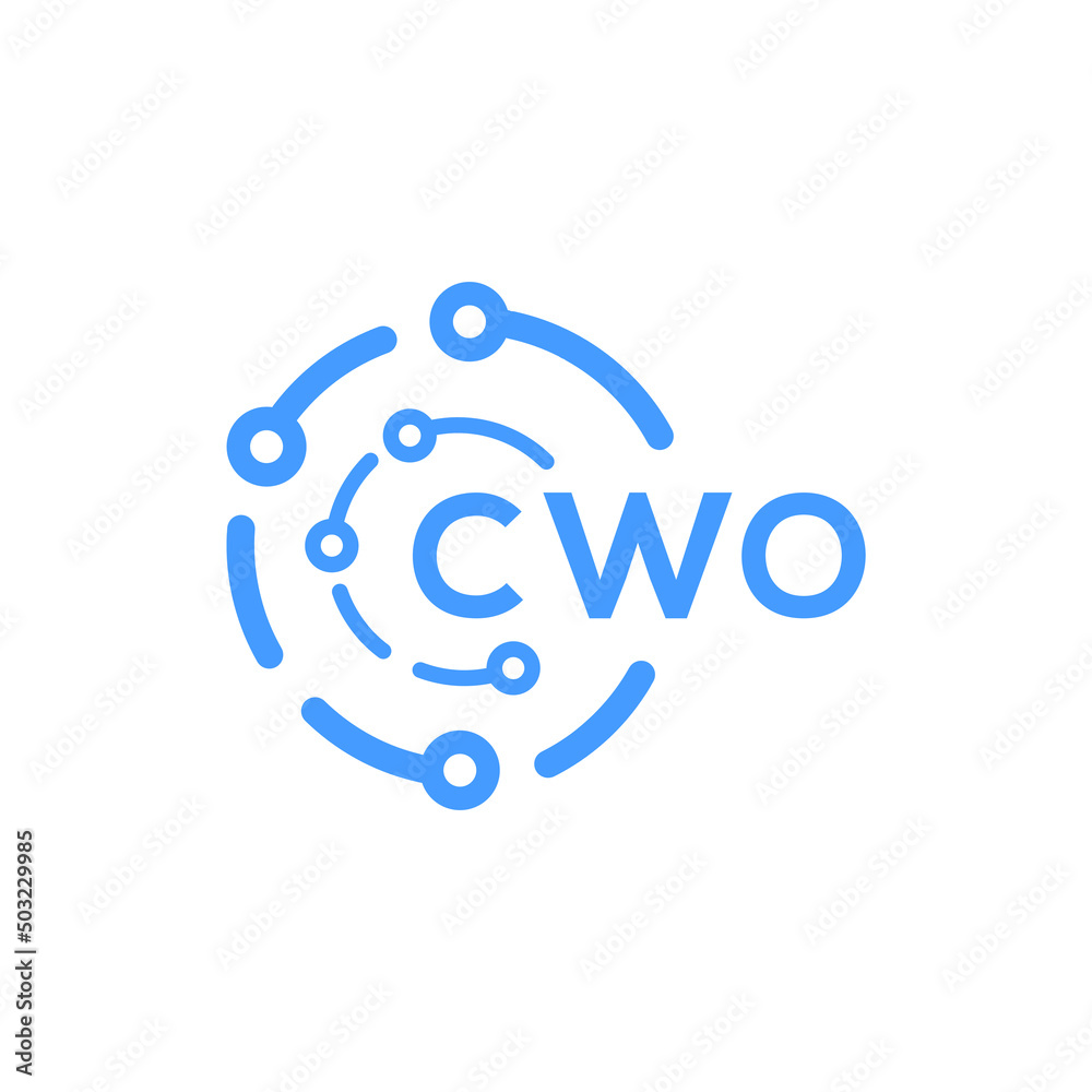 CWO technology letter logo design on white background. CWO creative initials technology letter logo concept. CWO technology letter design. CWO technology letter logo design on white background. CWO creative initials technology letter logo concept. CWO technology letter design.