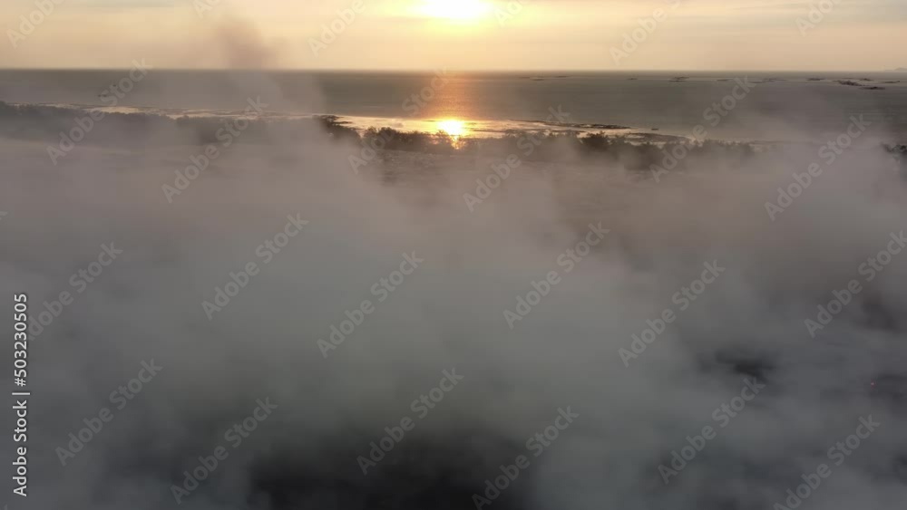 custom made wallpaper toronto digitalAerial sliding and view fast moving smoke at fire burn landfill site