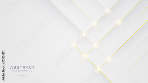 White abstract background with golden lines