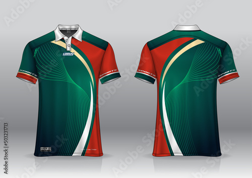 T-shirt polo sport design  badminton golf jersey mockup for uniform template