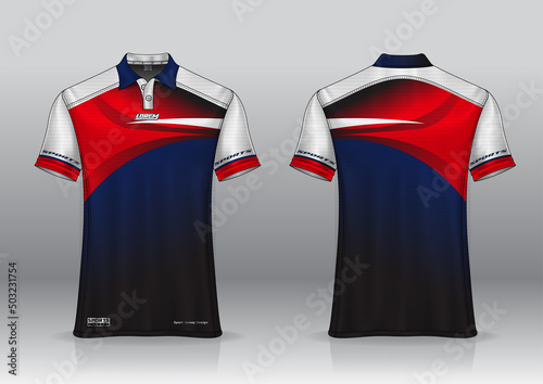 T-shirt polo sport design  badminton golf jersey mockup for uniform template