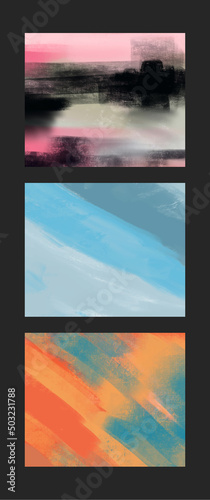 Modern colorful flow backgrounds set. Abstract color banners collection. © sdmix