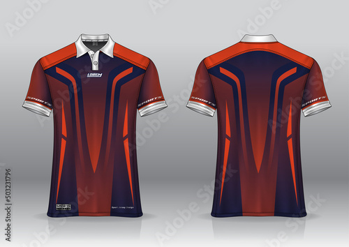 T-shirt polo sport design  badminton golf jersey mockup for uniform template