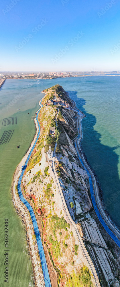 Obraz premium Aerial shot of Bijia Mountain, Jinzhou, Liaoning, China