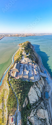 Aerial shot of Bijia Mountain, Jinzhou, Liaoning, China