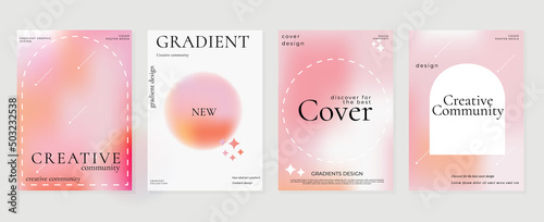 Photographie Abstract rose gold gradient liquid cover template