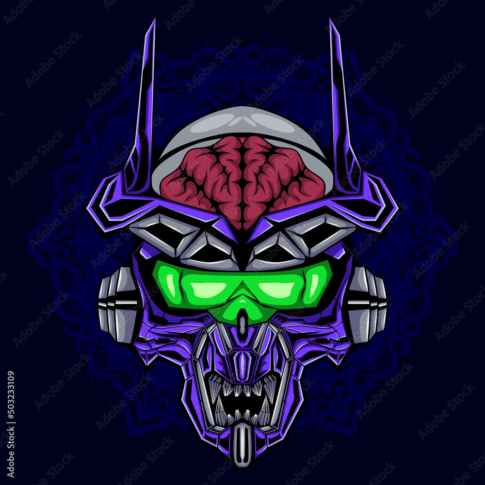 Obraz premium Mecha Robot Head