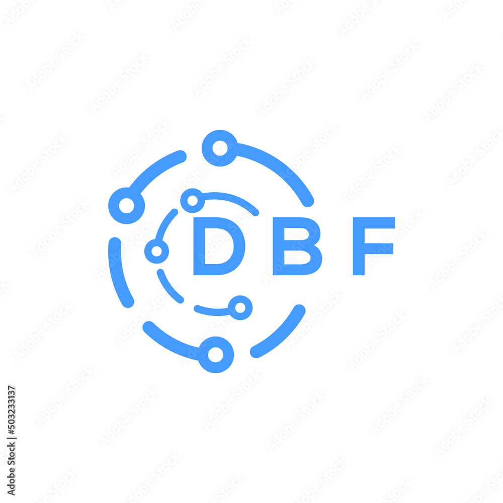 DBF technology letter logo design on white  background. DBF creative initials technology letter logo concept. DBF technology letter design.