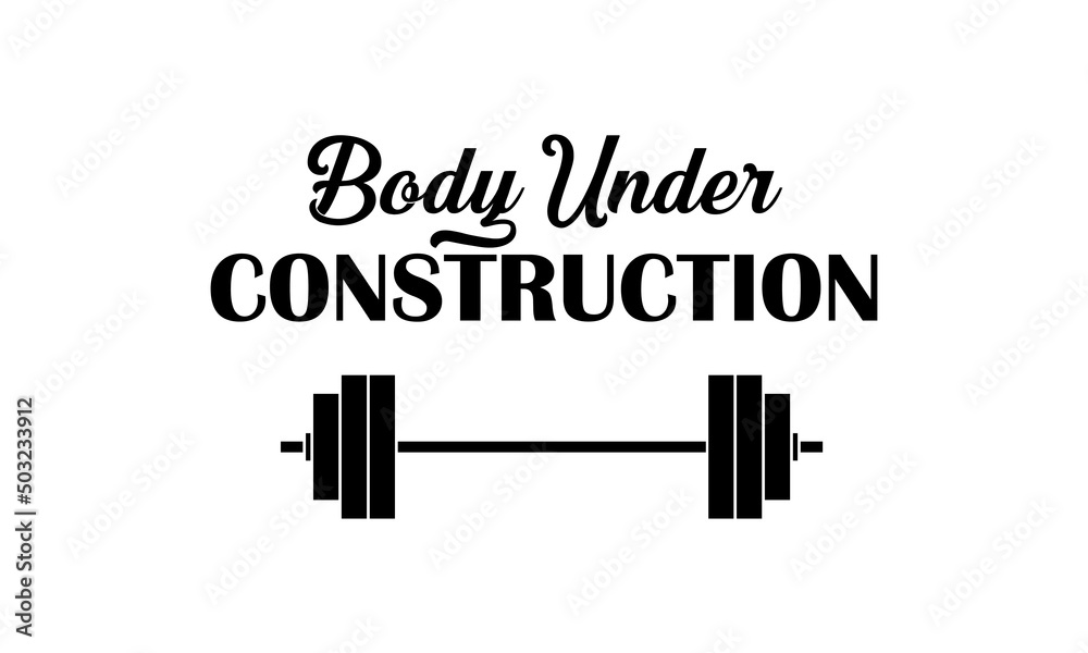 Body Under Construction Gym fitness Vector and Clip Art Stock Vector