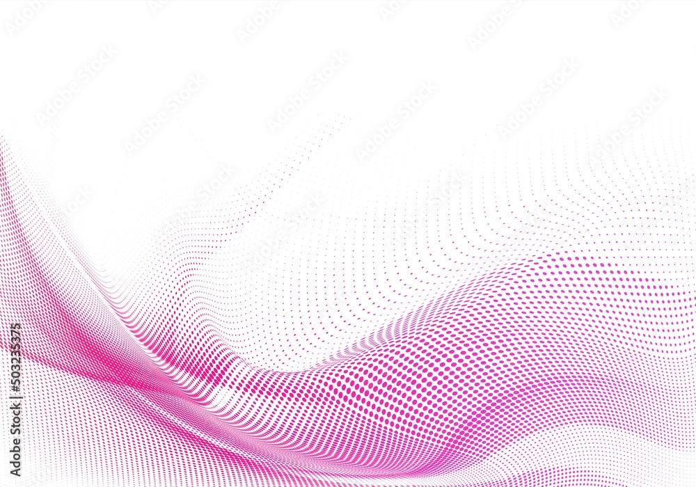 Modern pink dotted flowing wave background illustration Modern pink dotted flowing wave background illustration