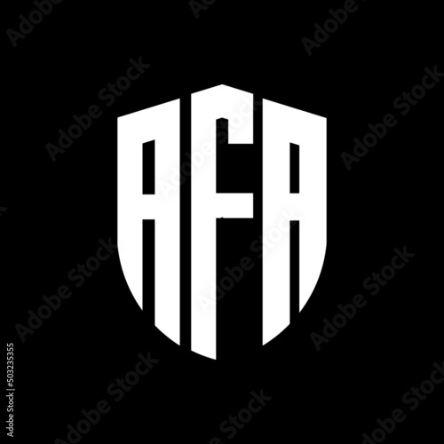 AFA letter logo design. AFA modern letter logo with black background. AFA creative  letter logo. simple and modern letter logo. vector logo modern alphabet font overlap style. Initial letters AFA  photo