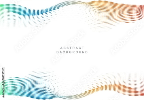 Abstract colorful dotted wave background