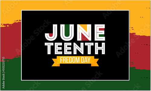 vector illustration of Juneteenth freedom day beautiful modern typography lettering on grunge textured background photo