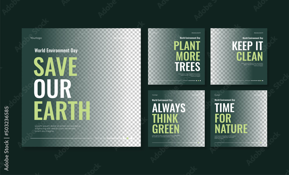 Environmental Social Posts World environment day social media post template Stock Vector | Adobe Stock