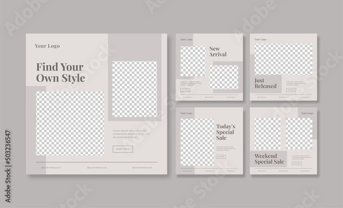 Elegant and luxury fashion social media post template