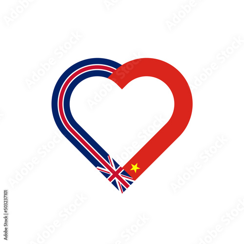  unity concept. heart ribbon icon of united kingdom and vietnam flags. vector illustration isolated on white background