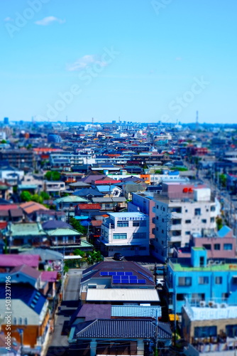 上空から眺める街の風景