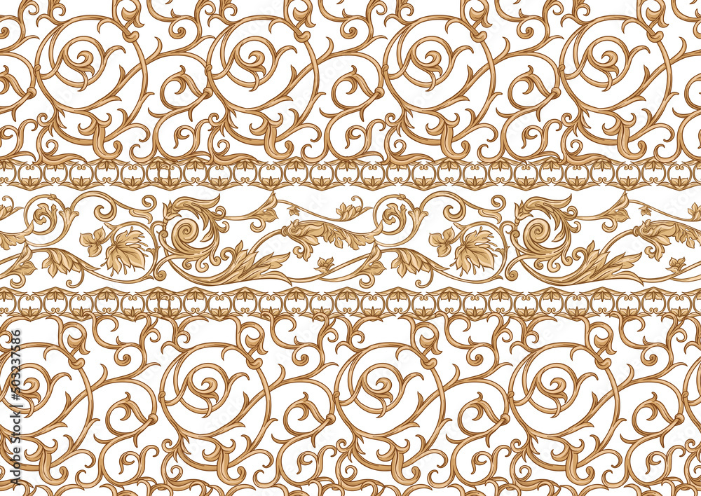 custom made wallpaper toronto digitalSeamless pattern, background In baroque, rococo, victorian, renaissance style. Trendy frolar vintage pattern in vintage beige colors. Vector illustration