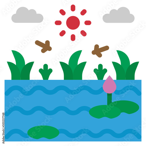 swamp flat icon