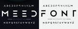 MEED Minimal urban font. Typography with dot regular and number. minimalist style fonts set. vector illustration 