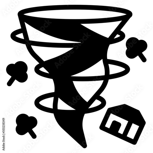 windstorm glyph icon
