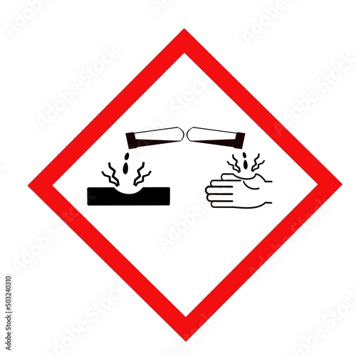 The corrosive symbol is used to warn of hazards  Symbols used in industry