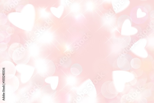 heart shaped illustration, card and bokeh for background
