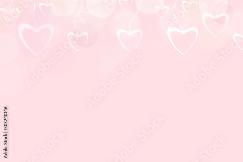 heart shaped illustration  card and bokeh for background