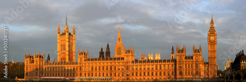 LONDON, UK - MAY 03, 2008: Panorama view of Big Ben and the Houses of Parliament