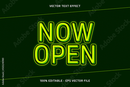 Now Open Vector Text Effect