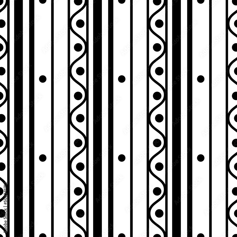 Black and white geometric retro pattern