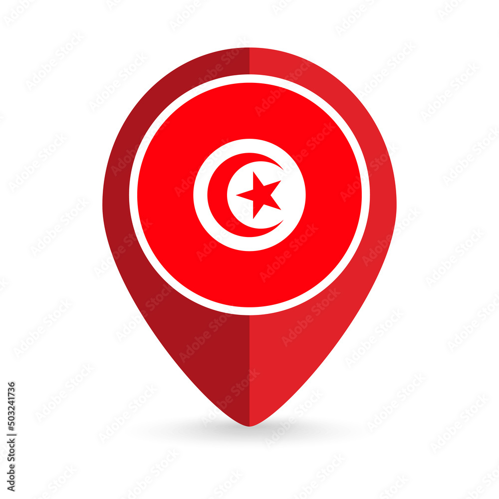 Map pointer with contry Tunisia. Tunisia flag. Vector illustration. Map pointer with contry Tunisia. Tunisia flag. Vector illustration.