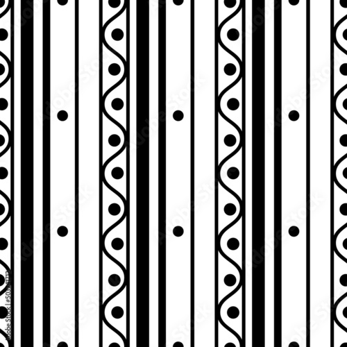 Black and white geometric retro pattern