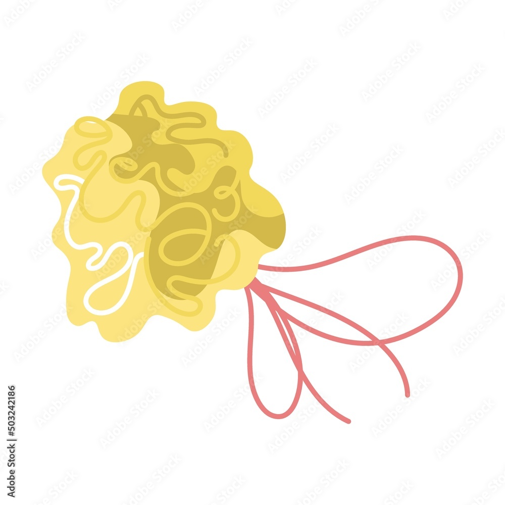 Fototapeta premium Sponge, washcloth for shower. Vector illustration. Cartoon isolated on white