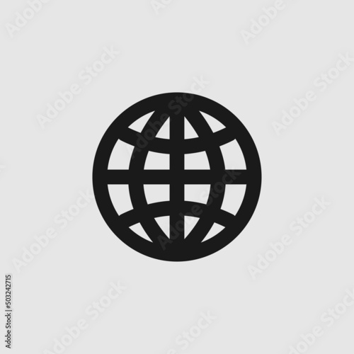 network globe internet symbol line black