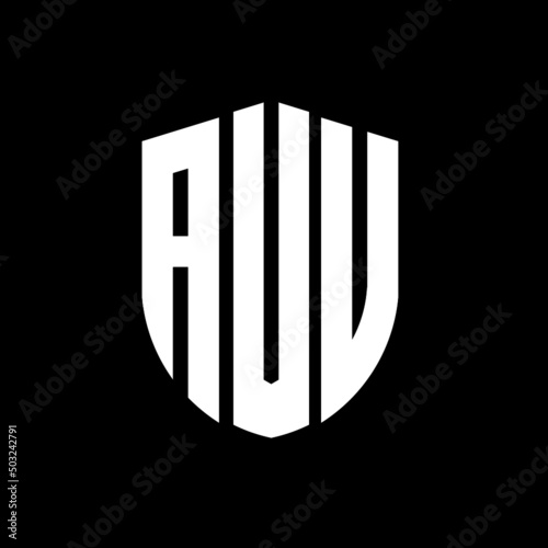 AVU letter logo design. AVU modern letter logo with black background. AVU creative  letter logo. simple and modern letter logo. vector logo modern alphabet font overlap style. Initial letters AVU   photo