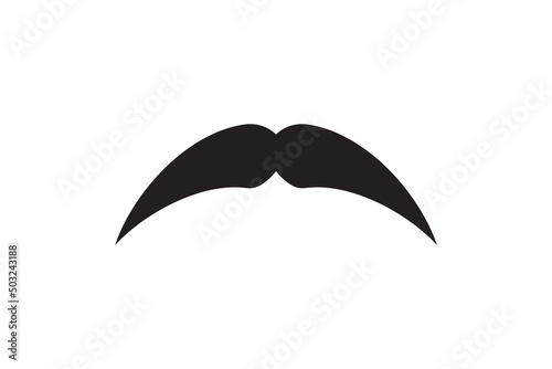 Moustache vector icon. Black retro style mustache. Shave barber vintage man face