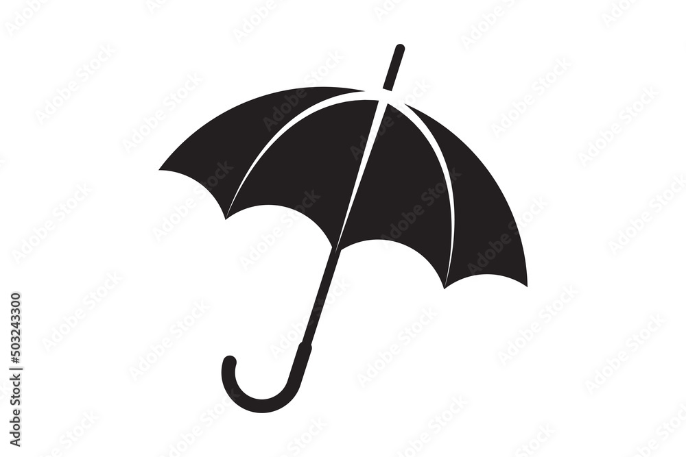 Umbrella rain protection vector icon. Parasol for rainy day protect. - obrazy, fototapety, plakaty 