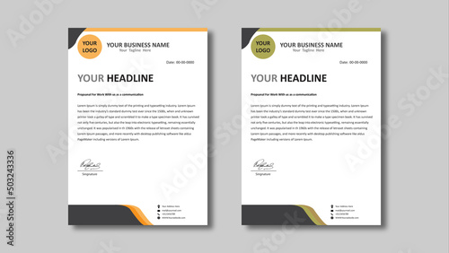 business style letterhead template design. Professional & modern letterhead template design.