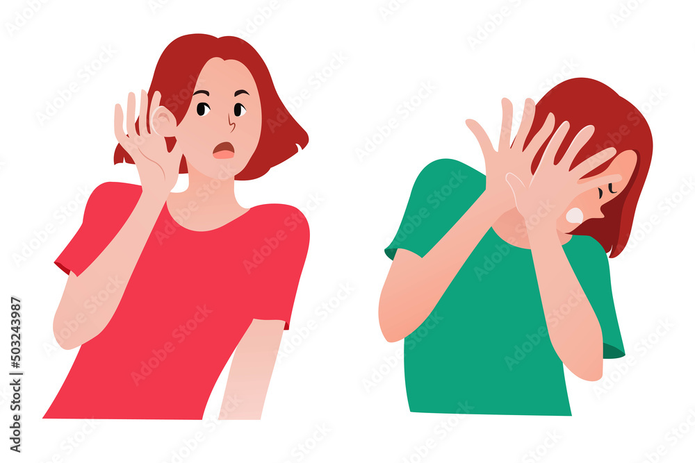 vector illustration two women in various poses. vector illustration two women in various poses.