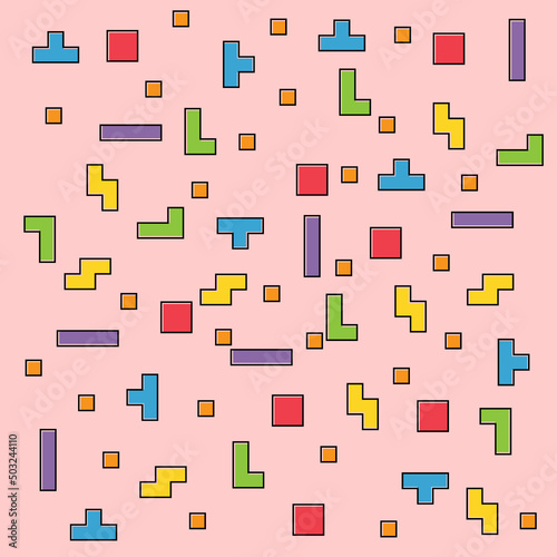 Color pixel design pattern, puzzle style pattern , logic fun game vector illustration